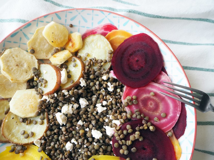Puy Lentil Salad with Root Vegs