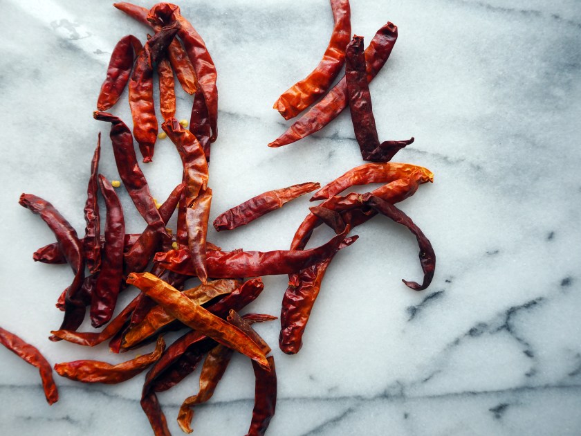 Dried red chilies