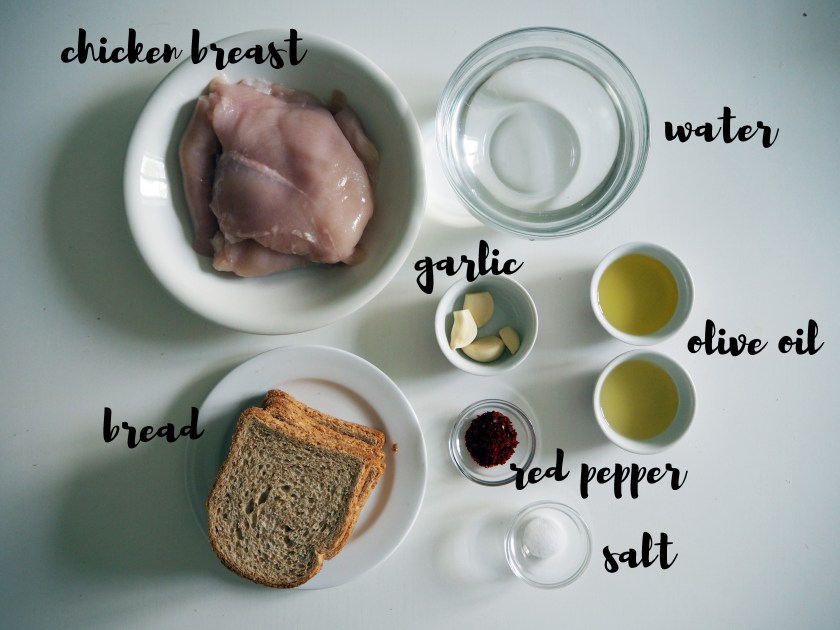 Circassian Chicken - ingredients 1